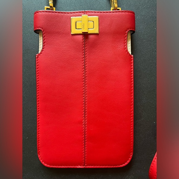 Fendi Leather Peek A Phone Pouch Crossbody - Picture 2 of 9